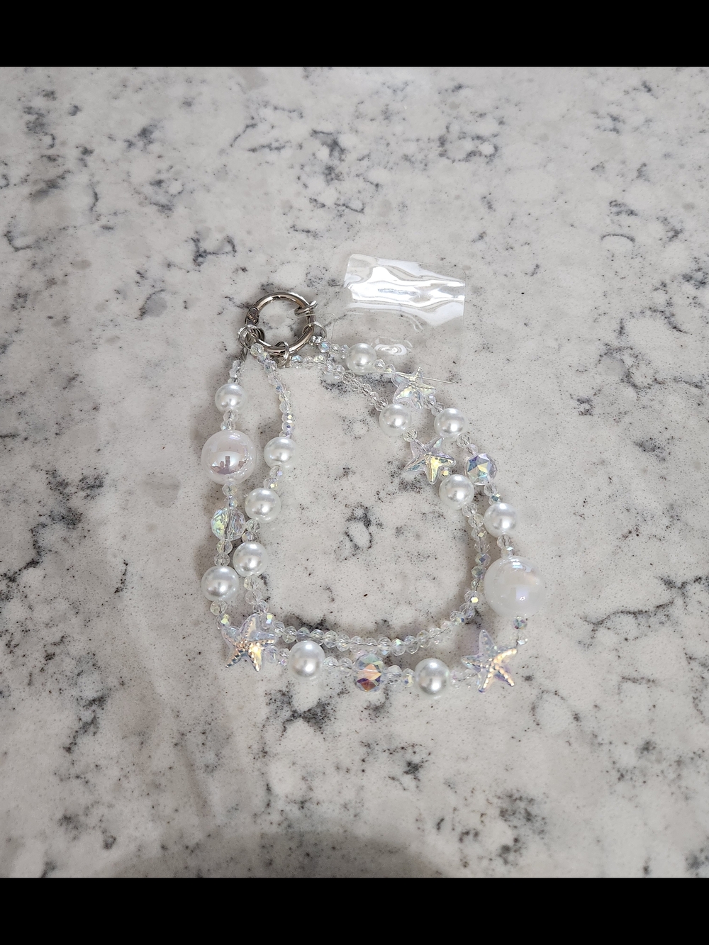 NEW!! Pearl & Starfish Crystal Keychain